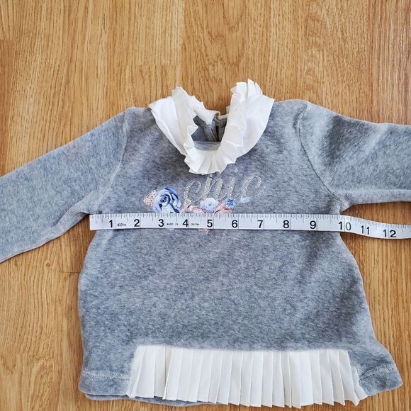 Lapin House Blue Rose Velvet Top & Leggings Set size 2 - Picture 12 of 14